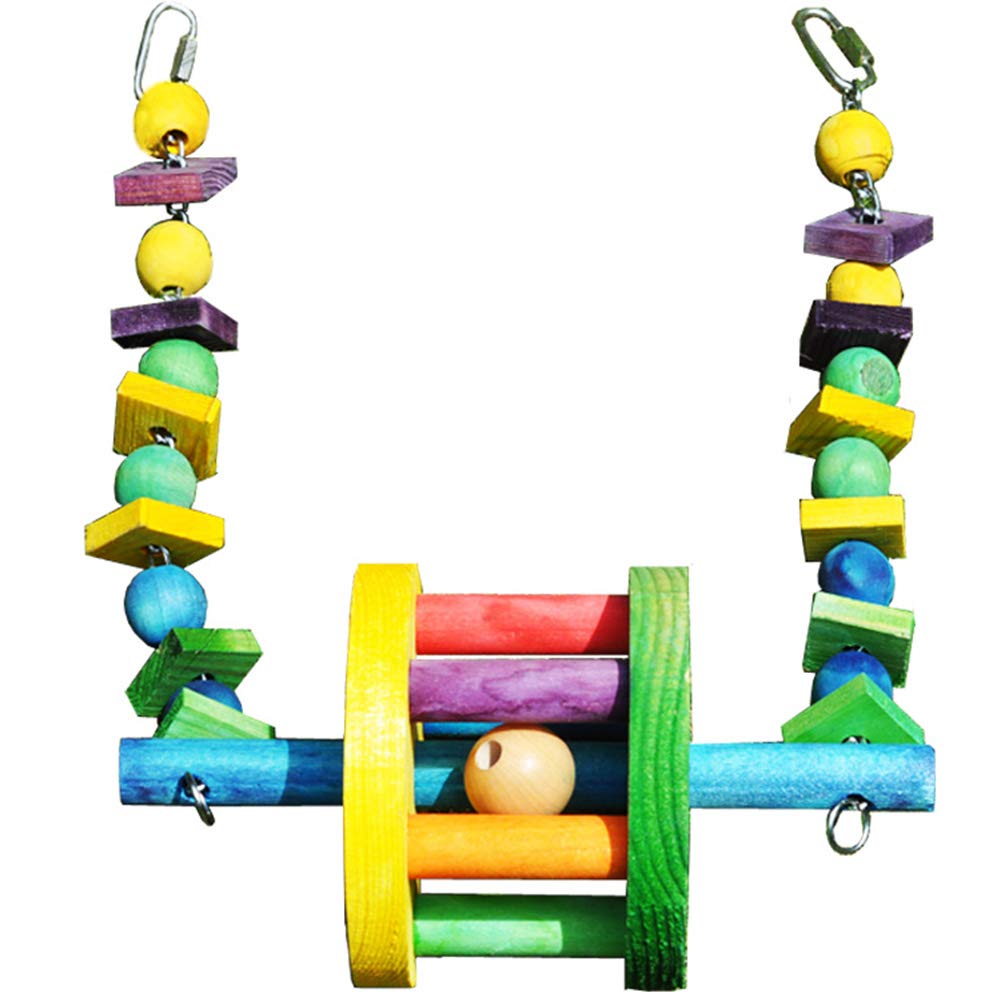 Roller Wood Block Swing Bird Toy