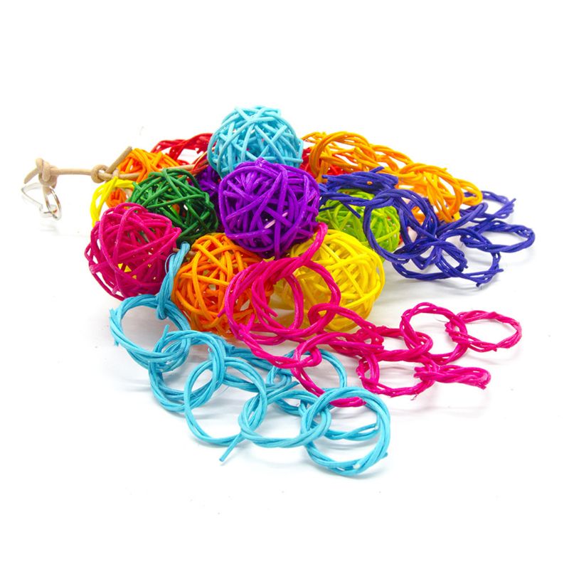Colorful Rattan Balls Strings bird Toys