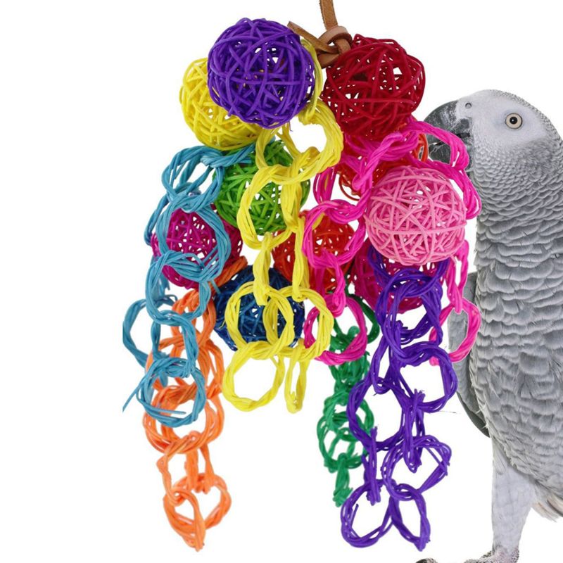Colorful Rattan Balls Strings bird Toys