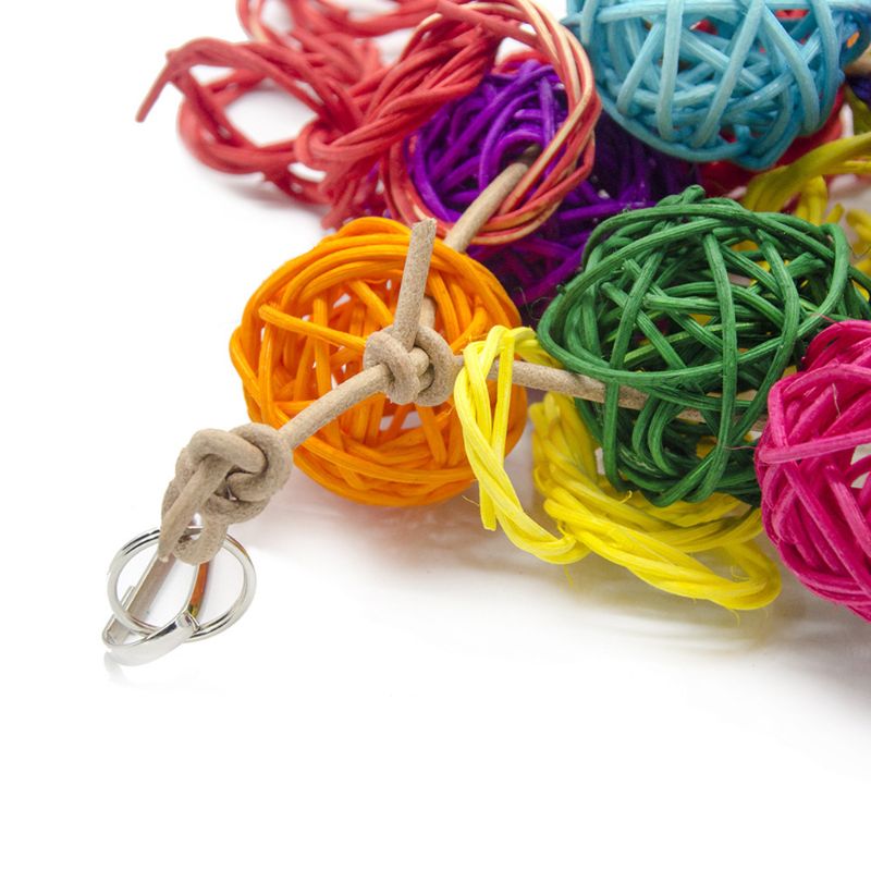 Colorful Rattan Balls Strings bird Toys