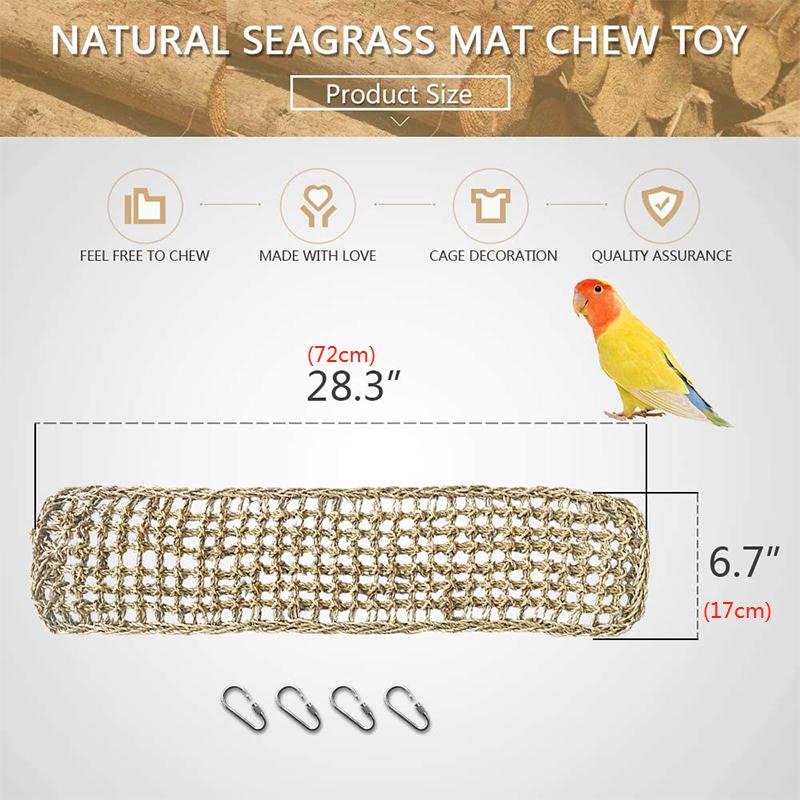 Natural Seagrass Mat Chew Toy Net Hammock