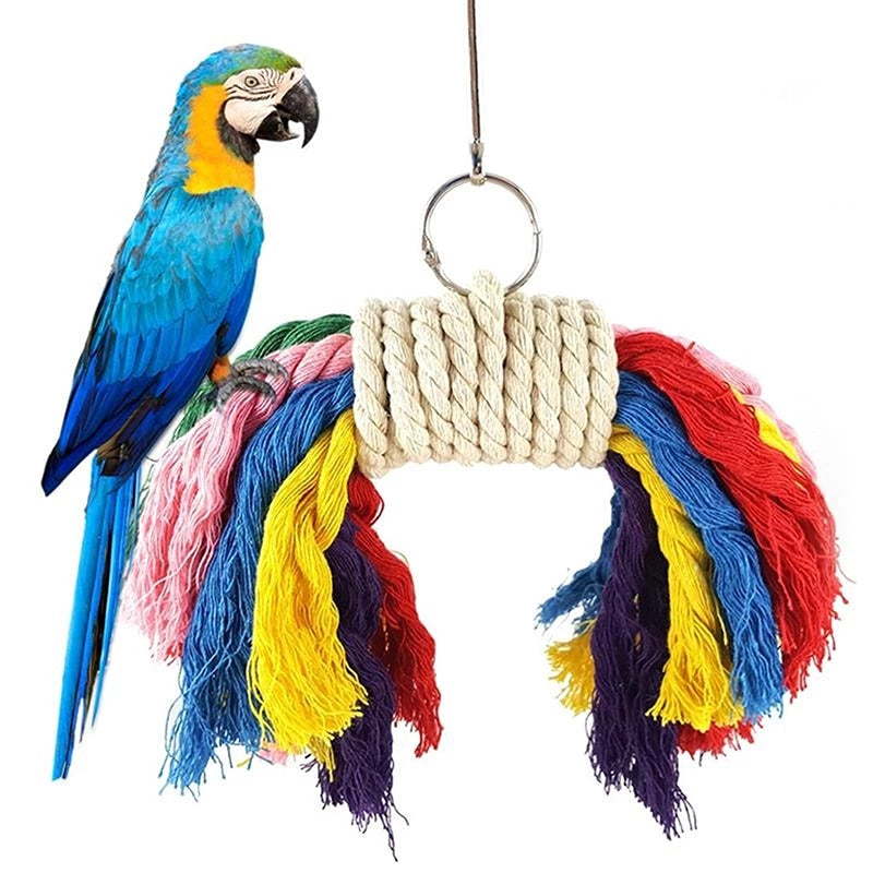 Multicolor Parrot Hanging Chew Toy