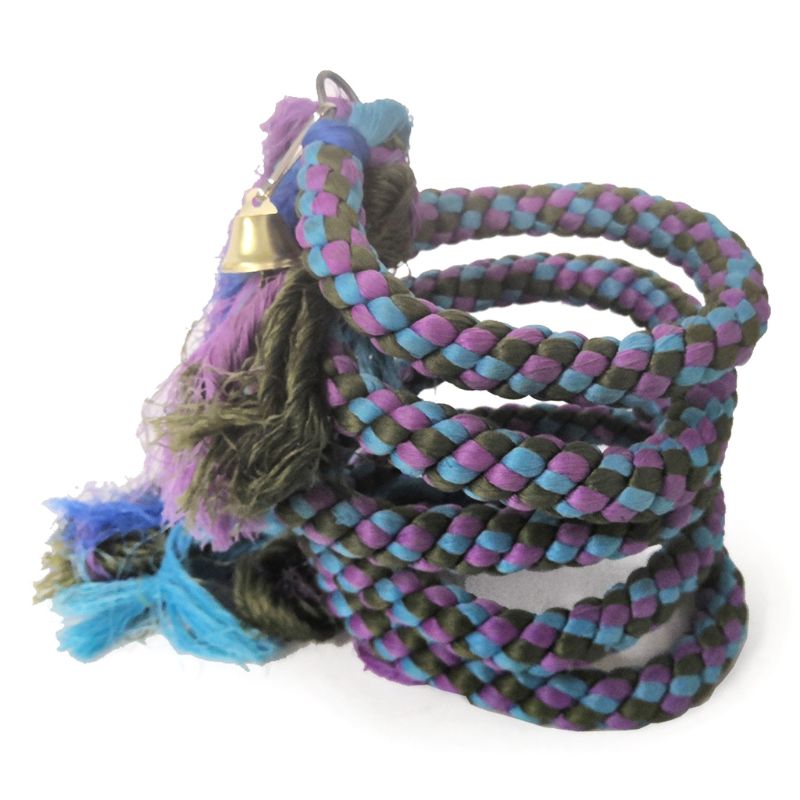 Purple & Blue Spiral Rope Swing Bird Toy