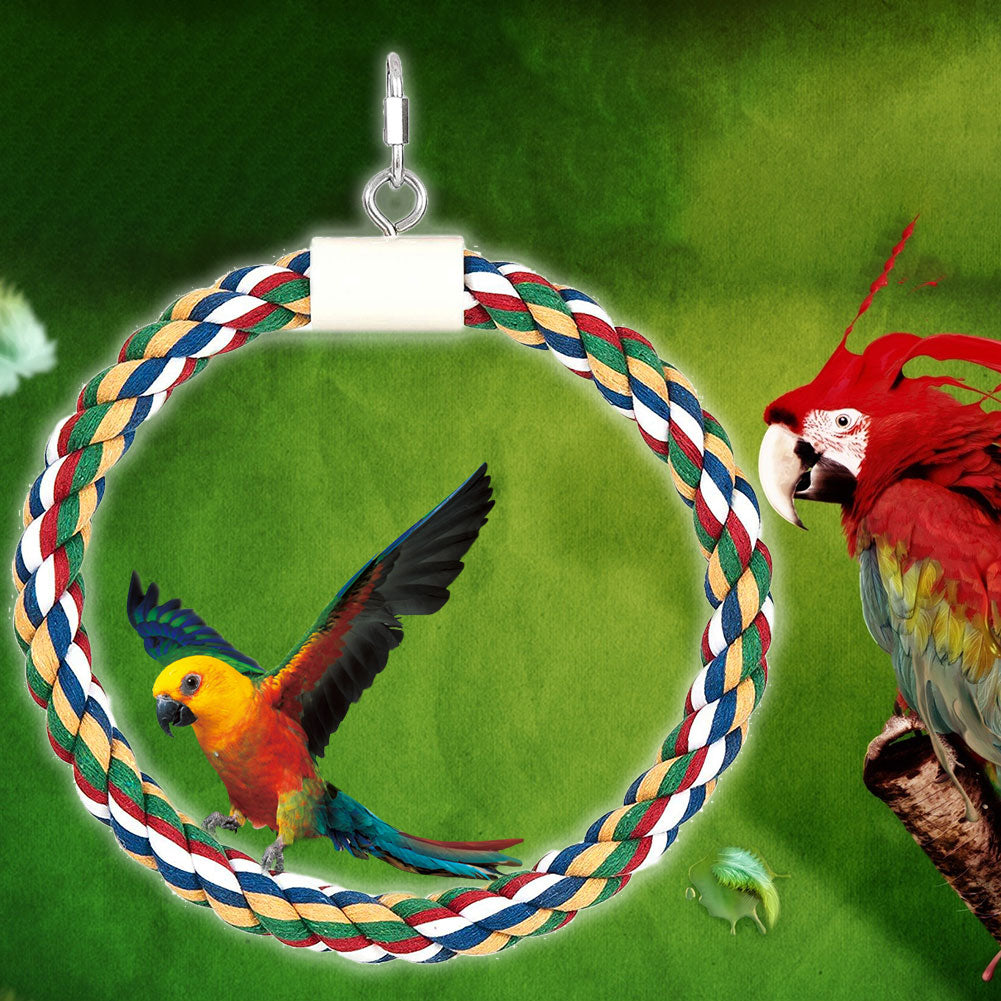 Cotton Rope Circle Ring Swing Bird Toys