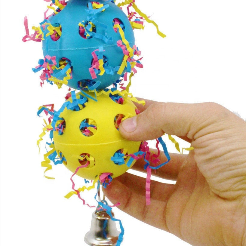Colourful Chew Bell Ball Pet Parrot Bird Toys
