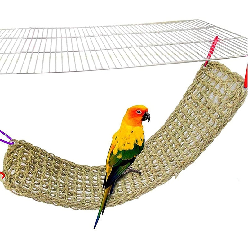 Natural Seagrass Mat Chew Toy Net Hammock