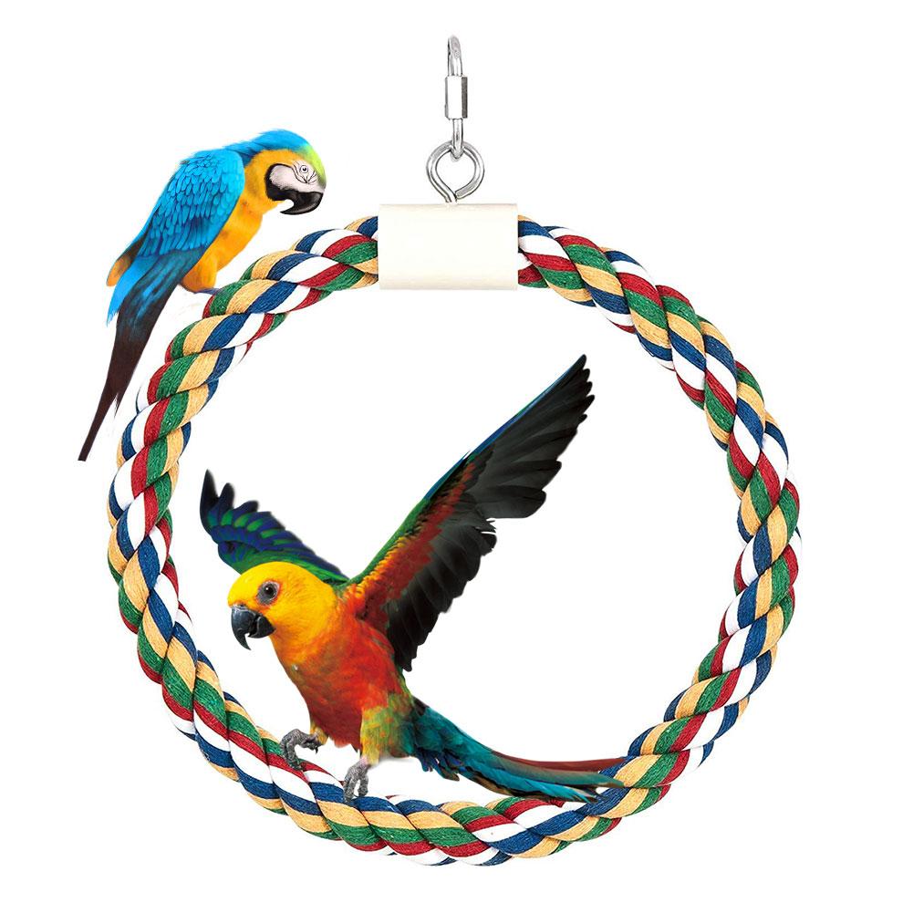 Cotton Rope Circle Ring Swing Bird Toys