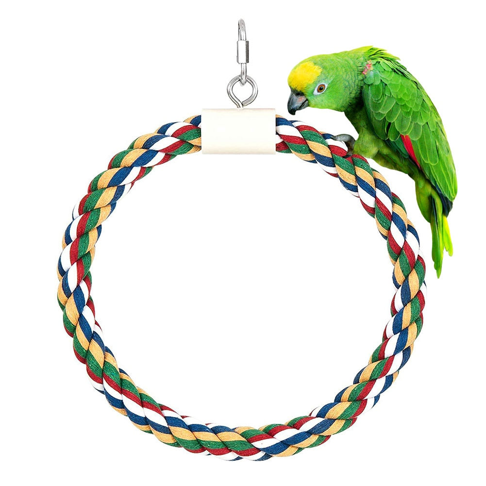 Cotton Rope Circle Ring Swing Bird Toys