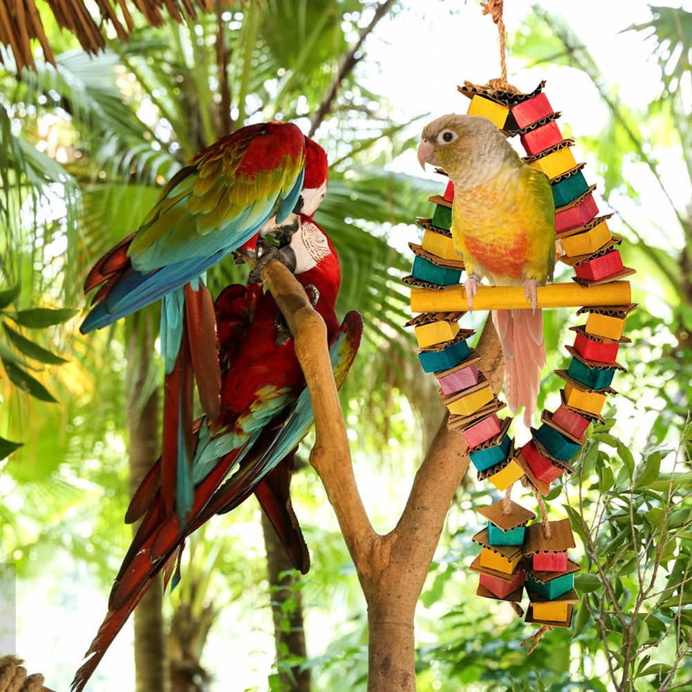 Chewing Cardboard Wood Blocks Parrot Bird Toys