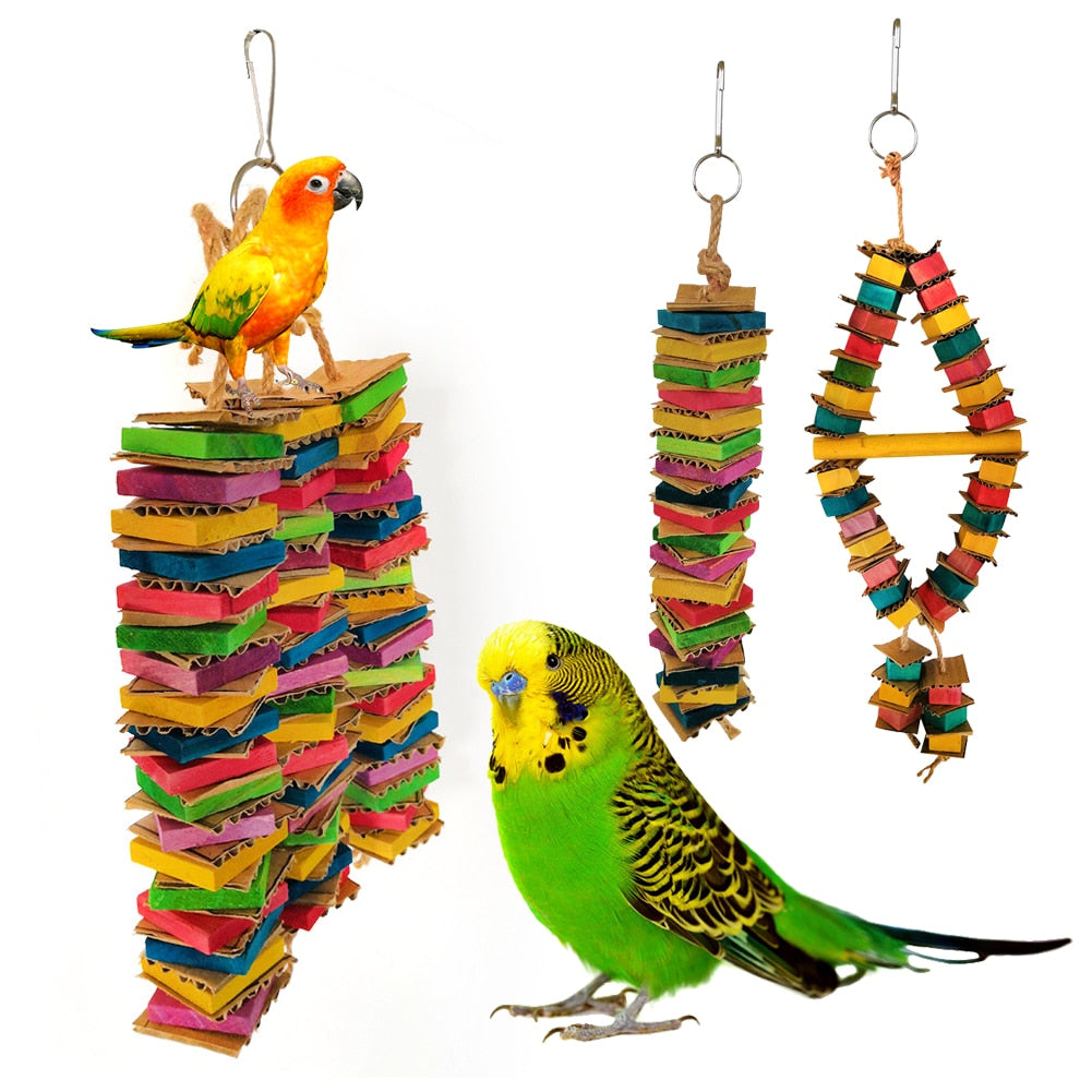 Chewing Cardboard Wood Blocks Parrot Bird Toys