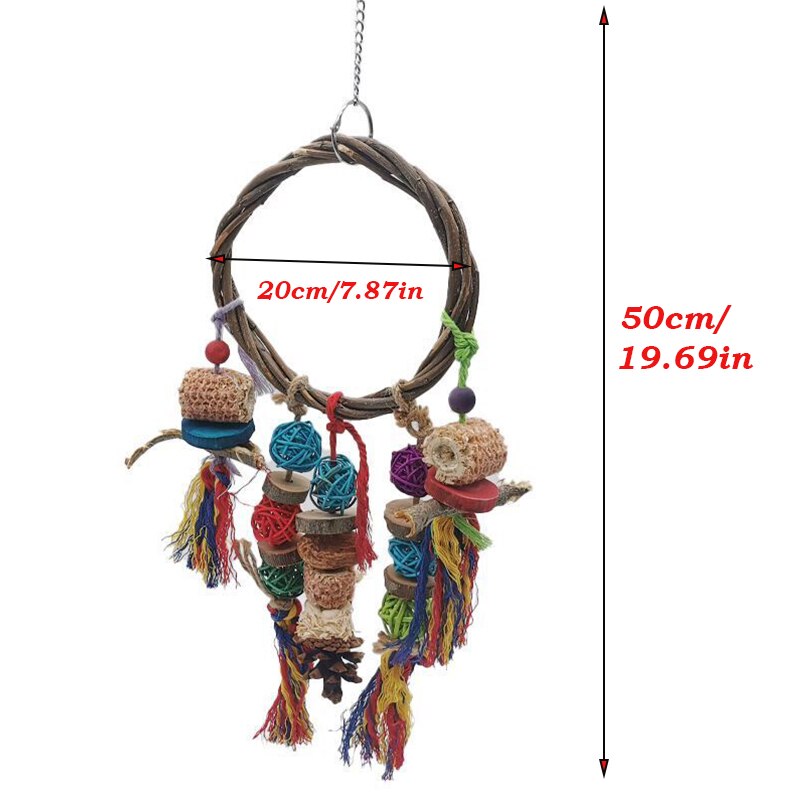 Parrot Hanging Swing Bird Chewing Toy Cotton Ring Rope