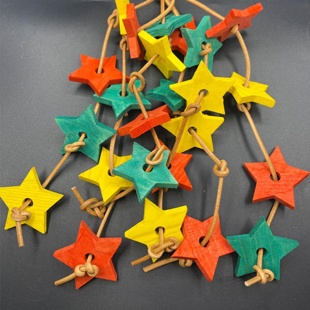 Five-Pointed Star Wooden Chew Bird Toys