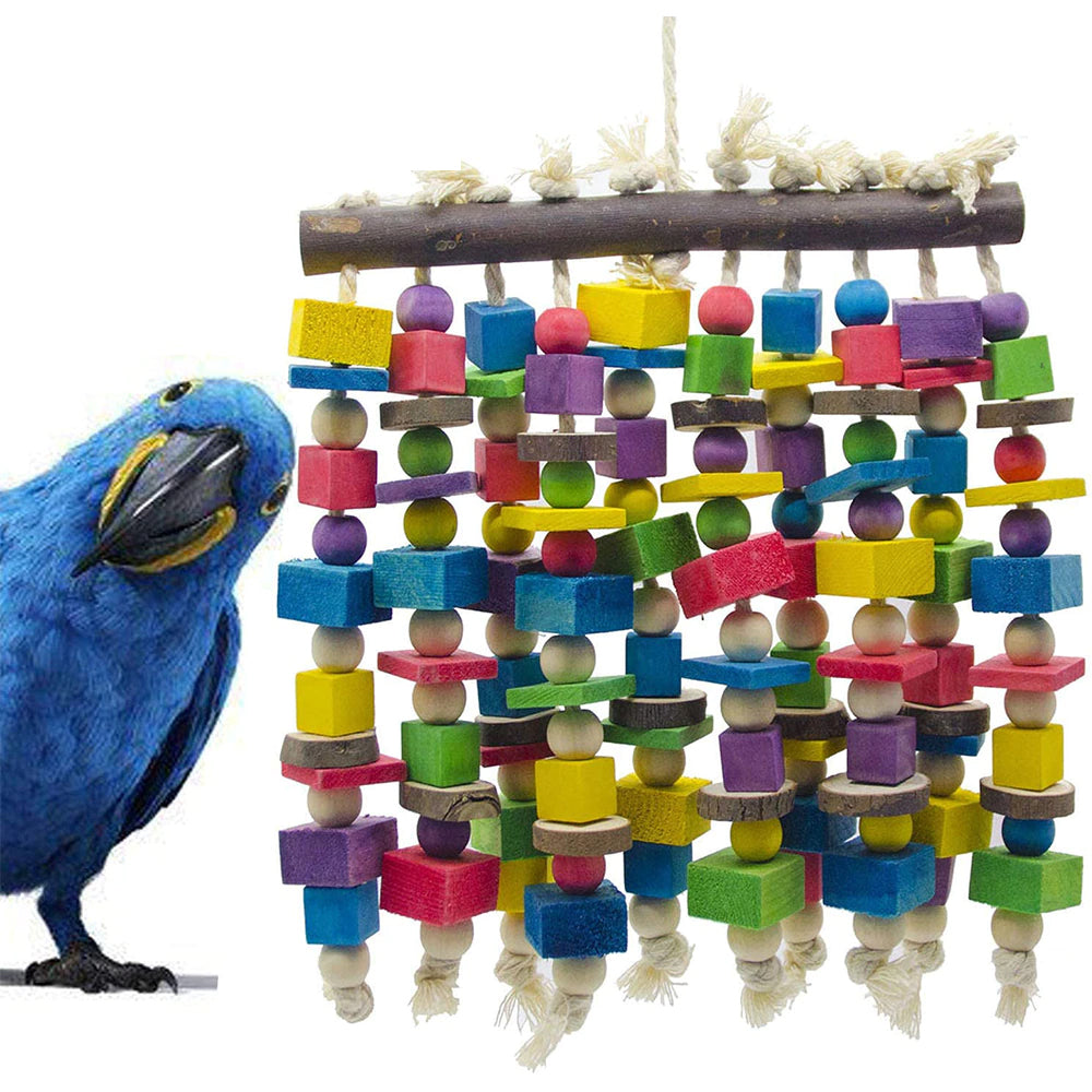 Multicolored Chewing Toy Wooden Blocks For Large Birds
