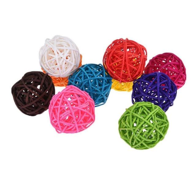 5/10pcs Rattan Chew Balls Foot Talon Bird Toys - GCC Aviary