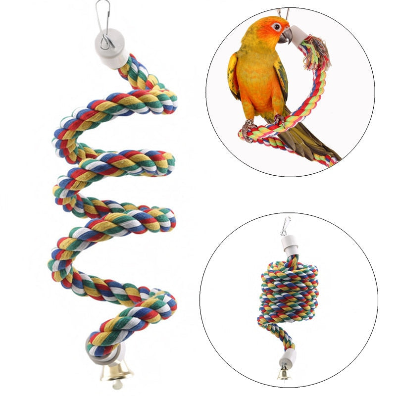 Spiral Rope Swing Climb Bird Toys - GCC Aviary