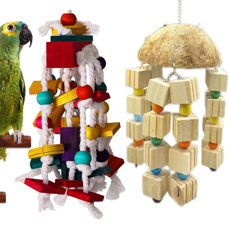 Blocks Knots Toy For African Grey Macaws Cockatoos