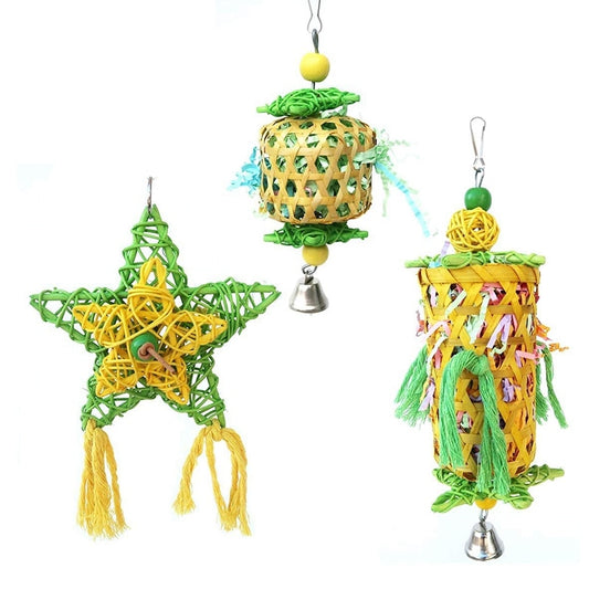 3pcs Chewing Bamboo Shredder Bird Toys