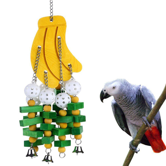 Large Colorful Wooden Birds Chew for Macaw Cockatoo Eclectus