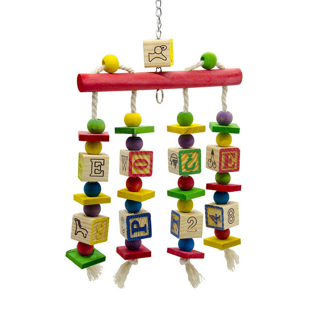 Station Stand Stick Climbing Ladder Letter Blocks Bite String Bird Toys